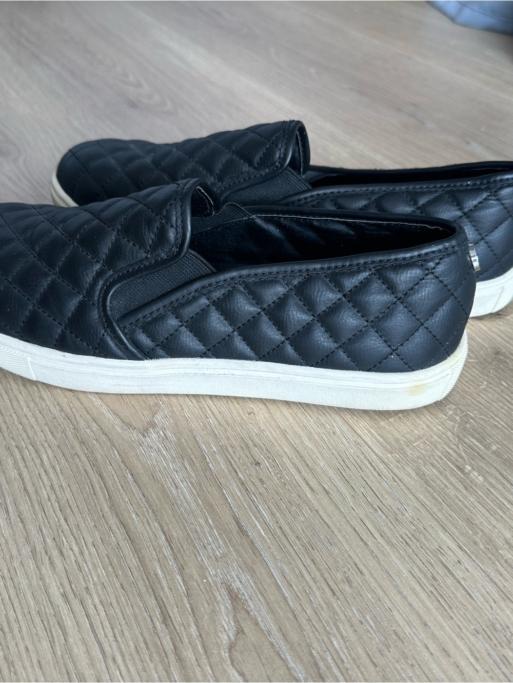 Steve Madden Black Quilted Slip-On Sneakers